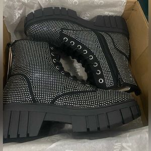 Sparkling combat boots